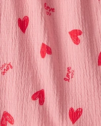 Baby Girl Valentine's Day 2-Piece Heart Long-Sleeve Dress Set - Pink/Red