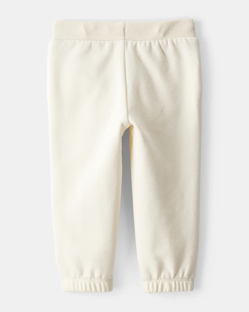 Baby Girl DayDream Fleece Drawstring Joggers - White