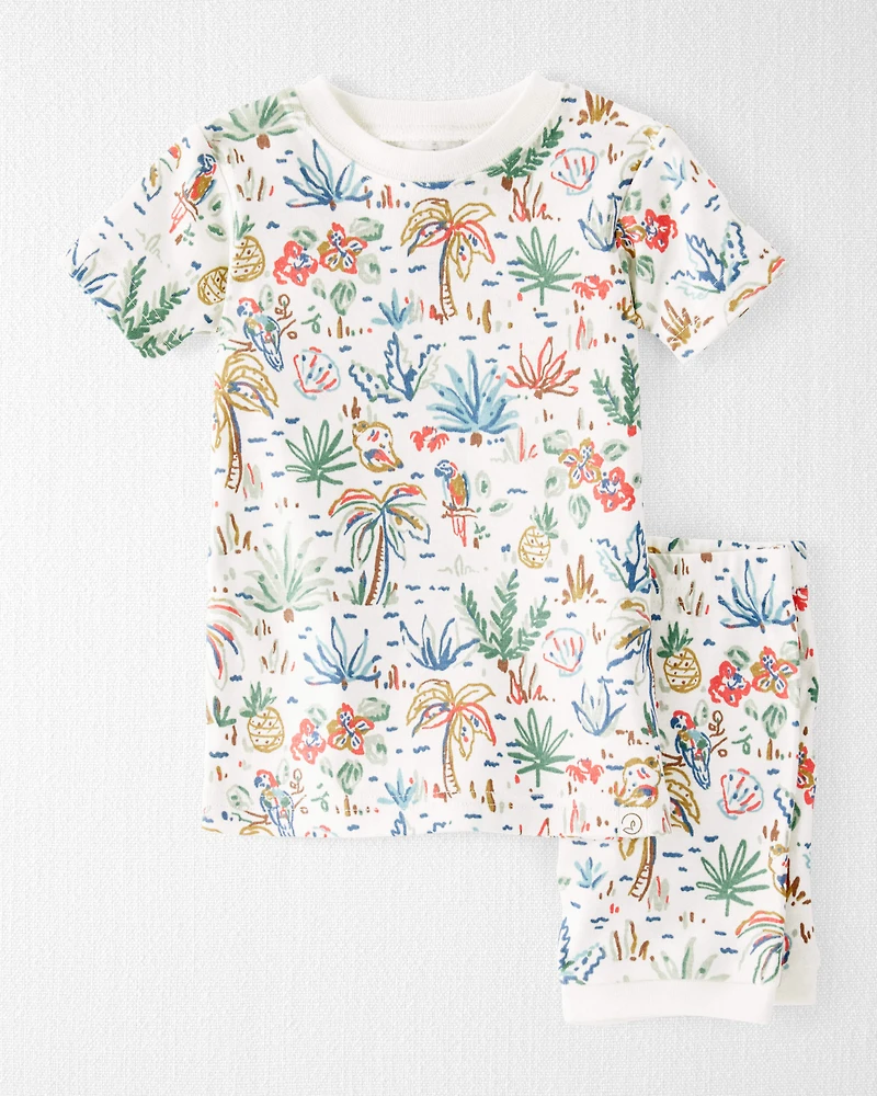 Baby Organic Cotton Pyjamas Set Tropical Print