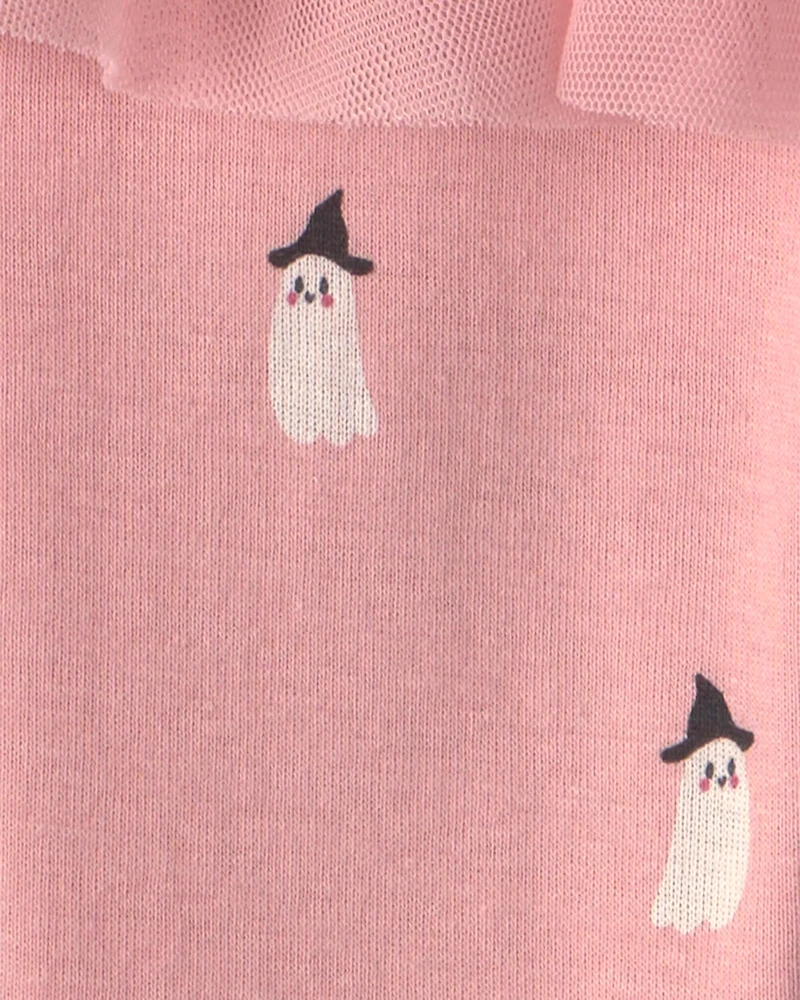 Baby Girl 2-Piece 'Mommy's Little Boo' Halloween Long-Sleeve Bodysuit & Pant Set - Cream/Pink