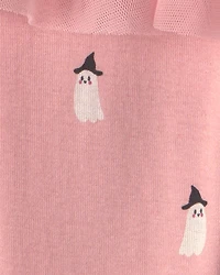 Baby Girl 2-Piece 'Mommy's Little Boo' Halloween Long-Sleeve Bodysuit & Pant Set - Cream/Pink