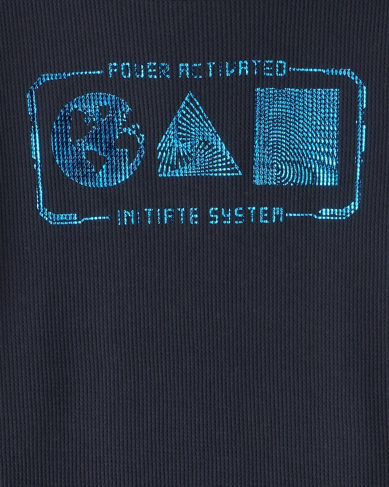 Boys Space Long-Sleeve Graphic Tee - Navy