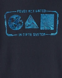 Boys Space Long-Sleeve Graphic Tee - Navy