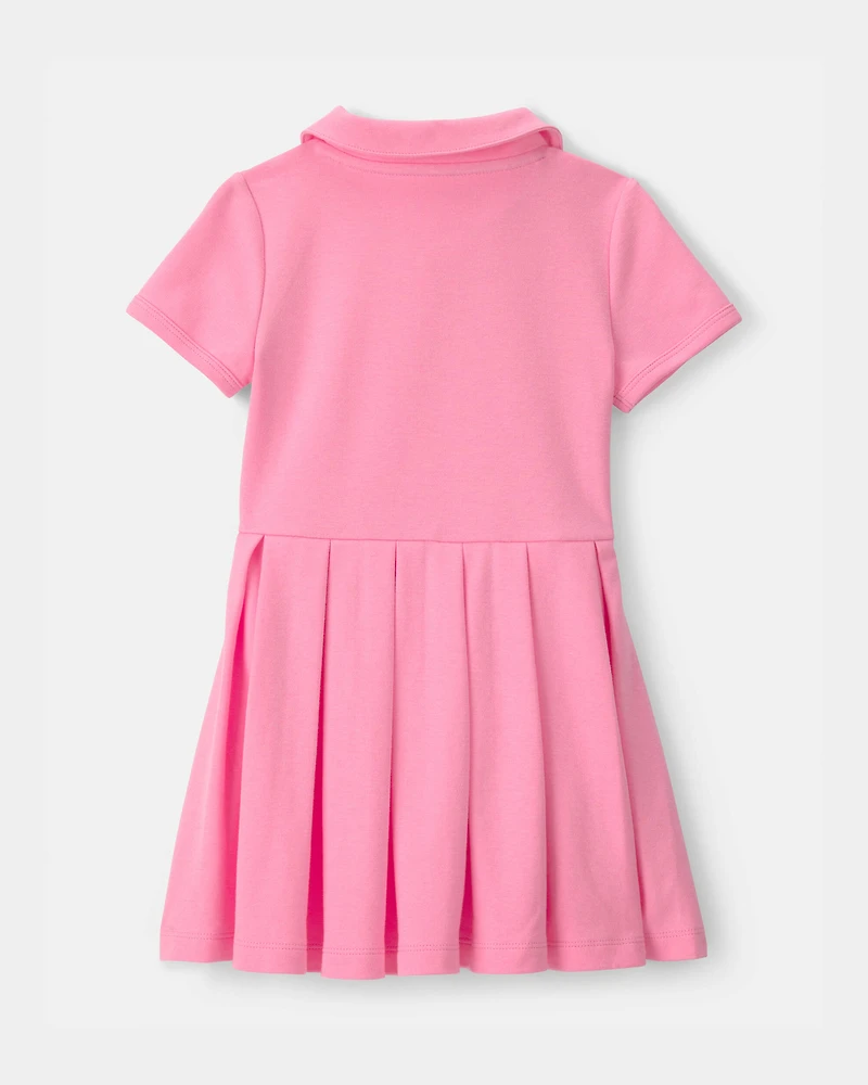 Toddler Girl Pleated Tennis Dress - Pink