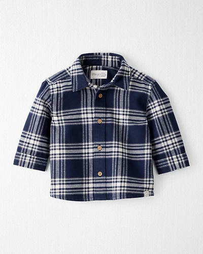 Baby Boy Organic Cotton Button-Front Flannel Shirt