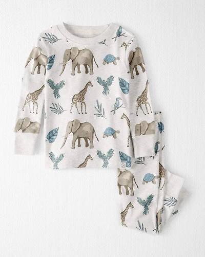Baby Safari Print Organic Cotton 2-Piece Pyjamas