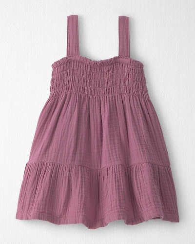 Baby Girl Organic Cotton Smocked Gauze Dress
