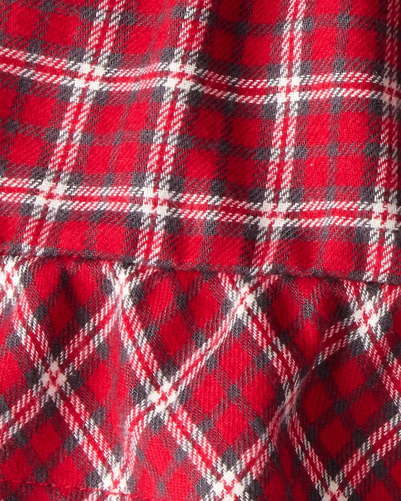 Baby Girl Plaid Cotton Skirt - Red