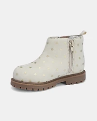 Toddler Metallic Star Fashion Boots - Ivory