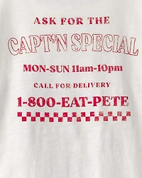 Boys Pizza Graphic Tee - White