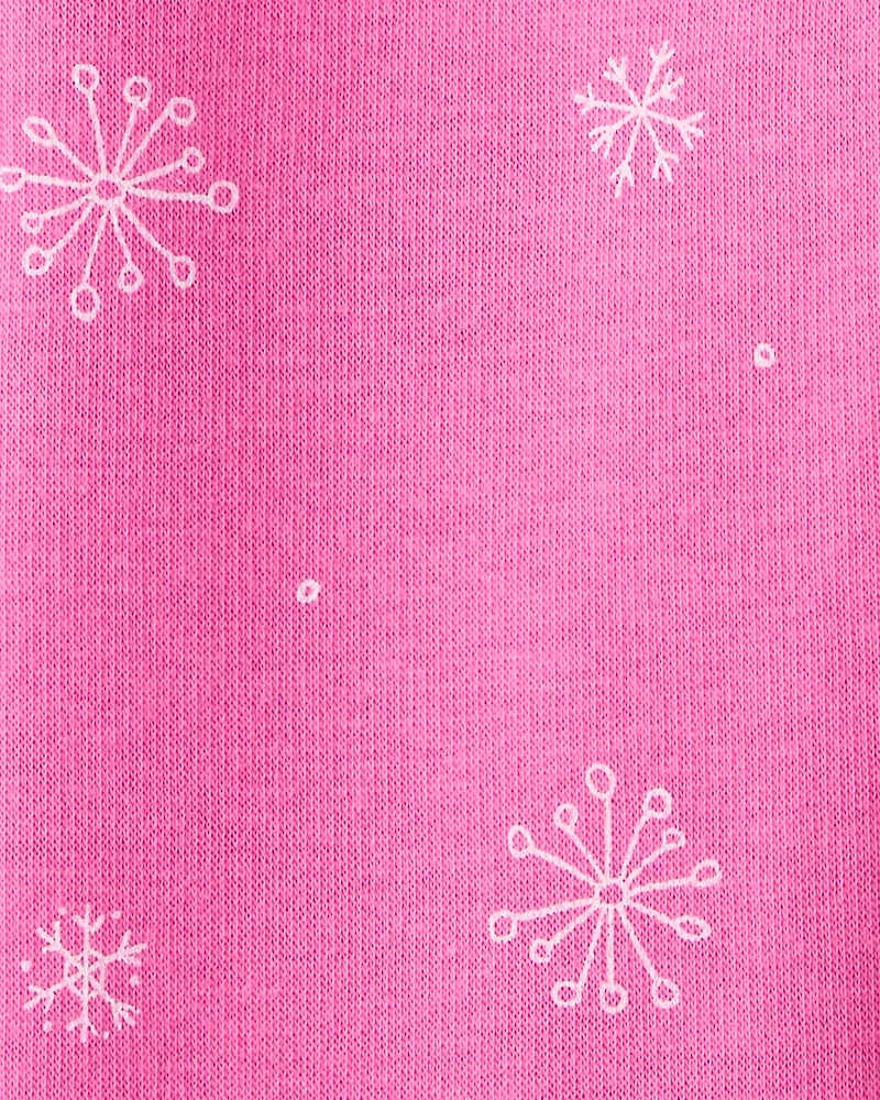 Toddler Girl Snowflake Pull-On Stretch Cozy Leggings - Pink