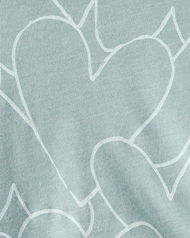 Baby Girl Heart Long-Sleeve Peplum  Top - Green