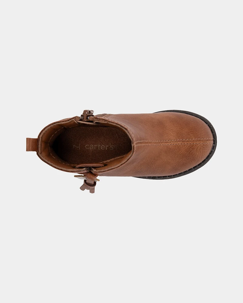 Toddler Girl Tassel Zip-Up Boots - Brown