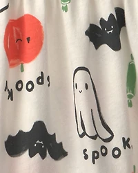 Toddler Girl Pumpkin Long-Sleeve Dress - Cream