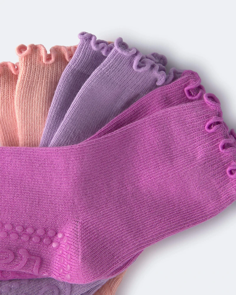 Toddler Girl 3-Pack Crew Socks - Purple/Pink