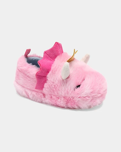 Girls Dragon Slippers - Pink
