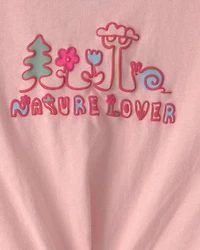 Baby Girl 'Nature Lover' Long-Sleeve Top - Pink