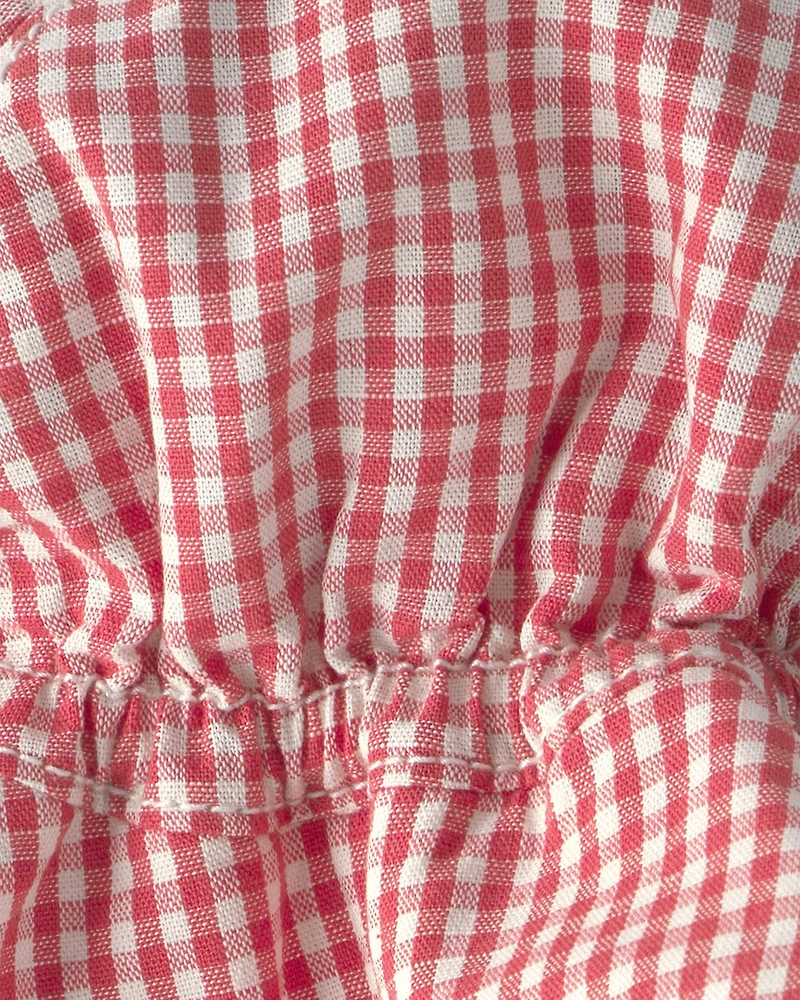 Baby Girl Sunhat Made with Organic Cotton Red Gingham