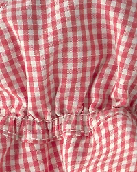 Baby Girl Sunhat Made with Organic Cotton Red Gingham