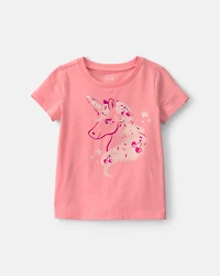 Toddler Girl Unicorn Graphic Tee – Pink