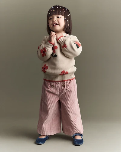 Toddler Girl Urban Wide Leg Corduroy Pant - Light Pink