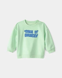 Baby 'Take It Breezy' French Terry Pullover Sweatshirt - Green