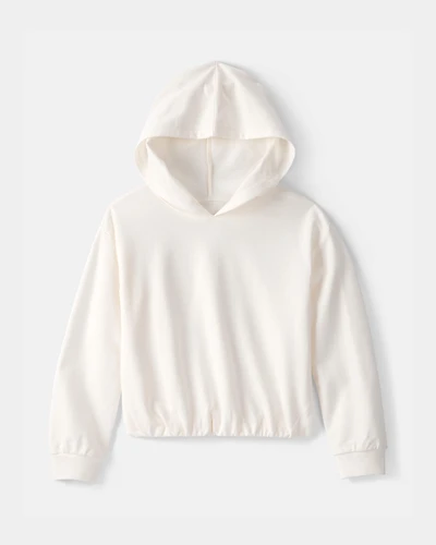 Girls French Terry Hoodie - Ivory