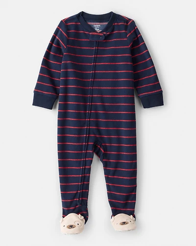 Toddler Boy Striped Loose Fit 1-Piece Pyjamas - Navy