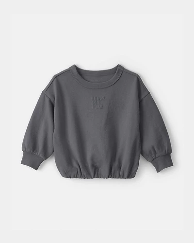 Baby 'Ready Set Play' French Terry Pullover Sweatshirt - Grey