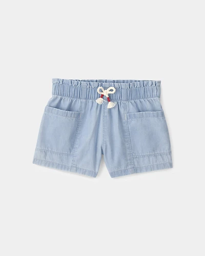 Toddler Girl Chambray Shorts - Blue