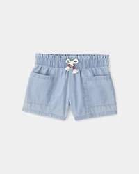 Toddler Girl Chambray Shorts - Blue