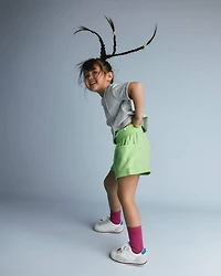 Toddler Girl Swing Short with Pockets - Lime Green