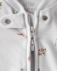 Baby Organic Cotton Sleep & Play pyjamas Frosted Trail Print