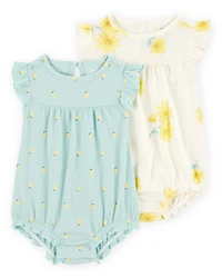 Baby 2-Pack Floral Rompers