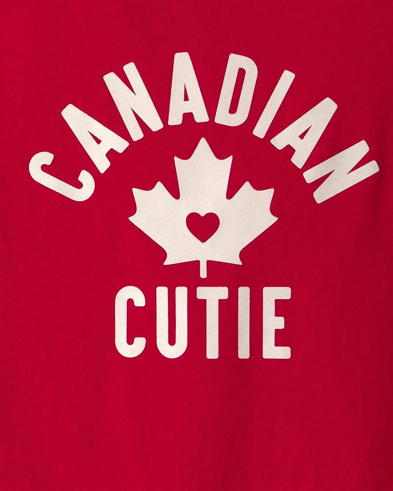Girls Canadian Cutie Short-Sleeve Tee - Red