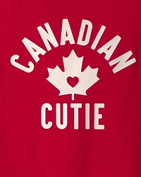 Girls Canadian Cutie Short-Sleeve Tee - Red