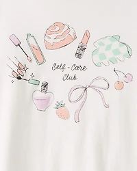 Girls 'Self Care' Long-Sleeve Graphic Tee - Ivory
