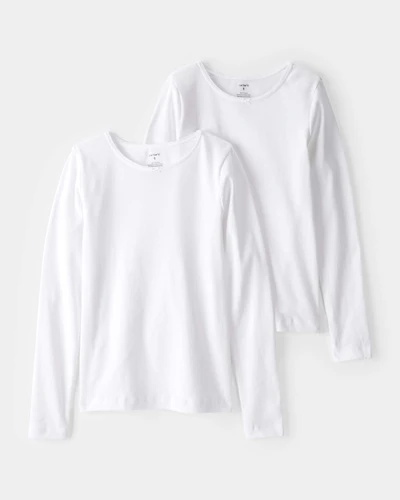 Girls Long-Sleeve Undershirts - White