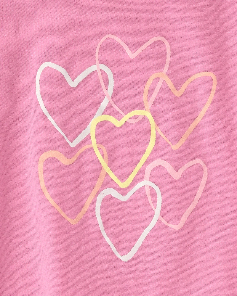 Toddler Girl Heart Graphic Tee - Pink