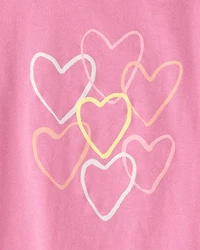 Toddler Girl Heart Graphic Tee - Pink