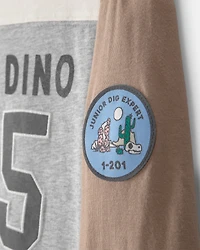 Toddler Boy 'Camp Dino' Long-Sleeve T-Shirt - Brown/Grey