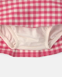 Baby Girl Gingham Pocket Skort – Red