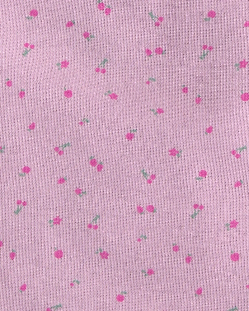 Baby Girl 4-Pack Cherry Floral Burp Cloths - Purple/Ivory