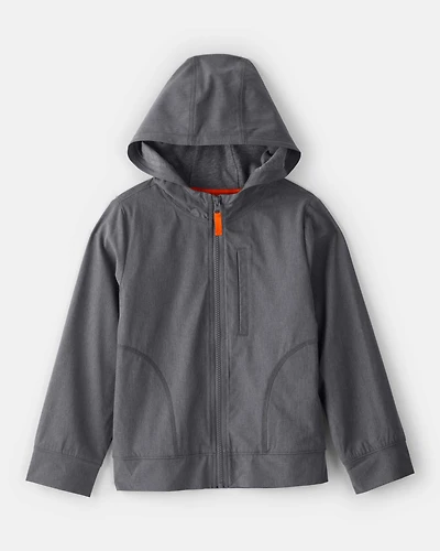 Boys Active Hooded Zip-Up Jacket - Grey