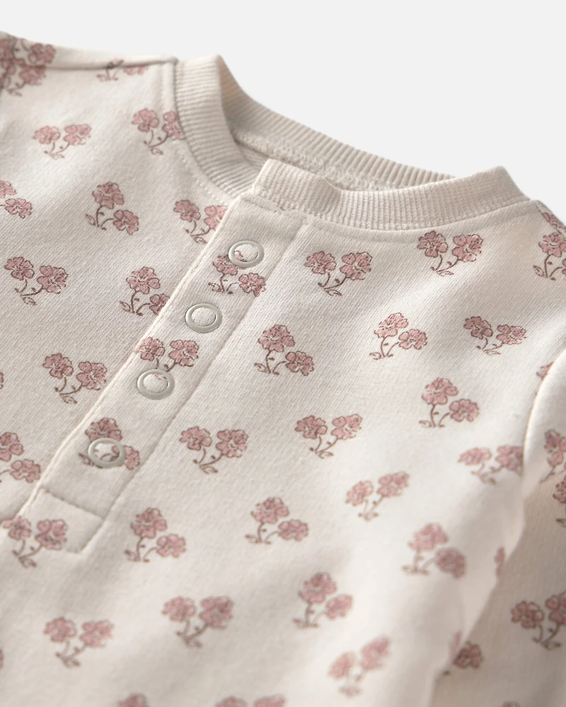 Baby Girl Organic Cotton French Terry Jumpsuit Floral