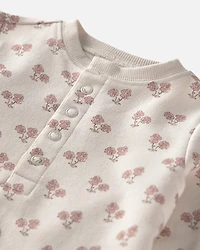 Baby Girl Organic Cotton French Terry Jumpsuit Floral