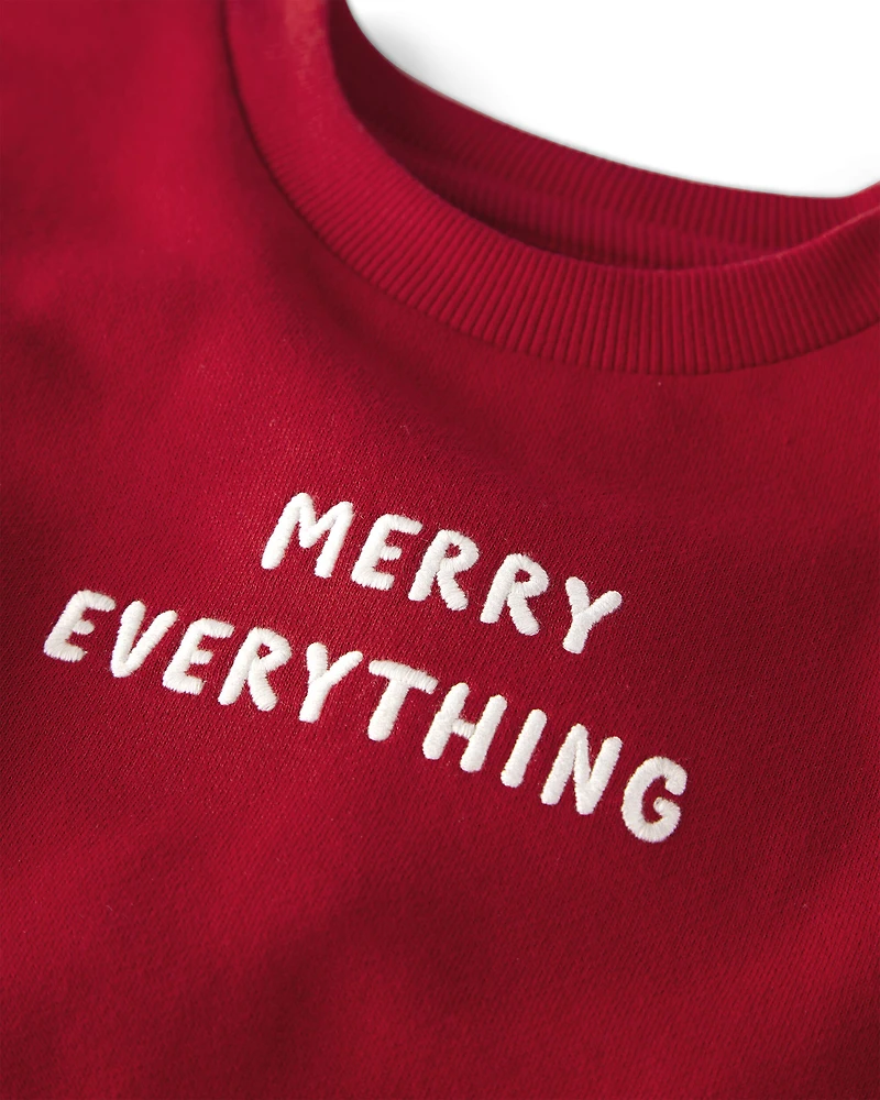 Toddler Merry Everything Holiday Sweatshirt Made with Organic Cotton