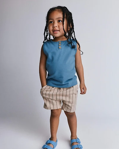 Toddler Henley Tank - Teal