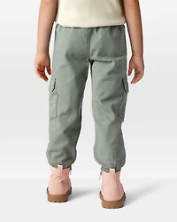 Toddler Girl Cotton Cargo Joggers - Green