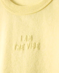 Toddler Girl 'I Am The Vibe' French Terry Pullover Sweatshirt - Yellow